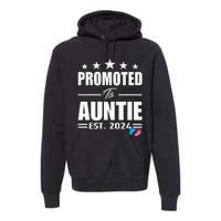 Cute Promoted To Aunt 2024 Funny Gender Reveal Pink Or Blue Premium Hoodie