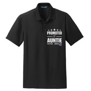 Cute Promoted To Aunt 2024 Funny Gender Reveal Pink Or Blue Dry Zone Grid Polo