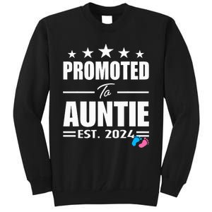 Cute Promoted To Aunt 2024 Funny Gender Reveal Pink Or Blue Tall Sweatshirt