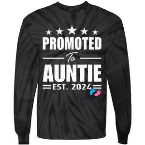 Cute Promoted To Aunt 2024 Funny Gender Reveal Pink Or Blue Tie-Dye Long Sleeve Shirt