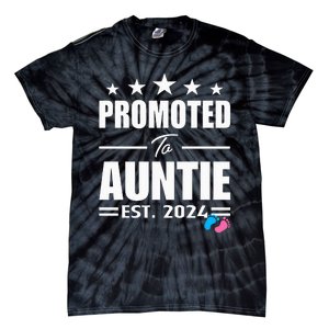 Cute Promoted To Aunt 2024 Funny Gender Reveal Pink Or Blue Tie-Dye T-Shirt