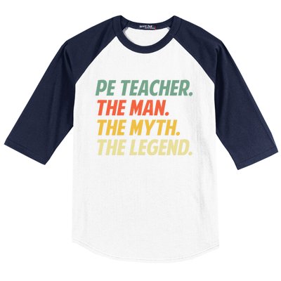 Cool Pe Teacher Art Physical Education Teacher Cool Gift Baseball Sleeve Shirt