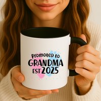 Cute Promoted To Grandpa Est 2025 Mug
