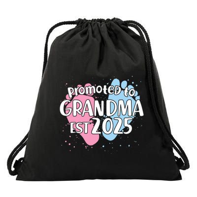 Cute Promoted To Grandpa Est 2025 Drawstring Bag