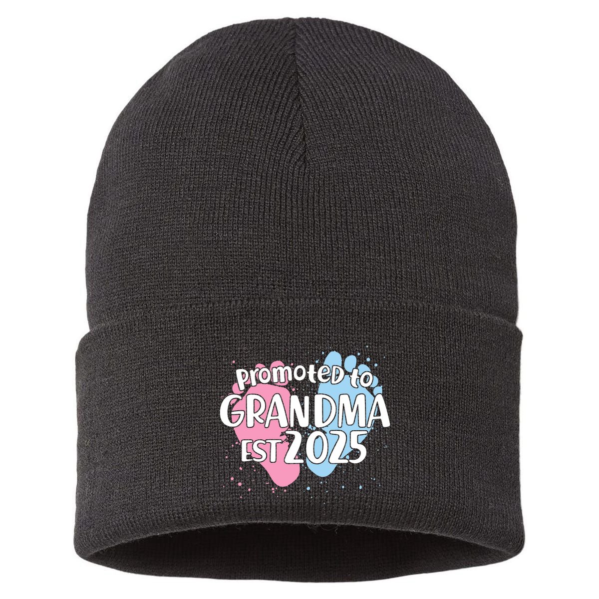 Cute Promoted To Grandpa Est 2025 Sustainable Knit Beanie