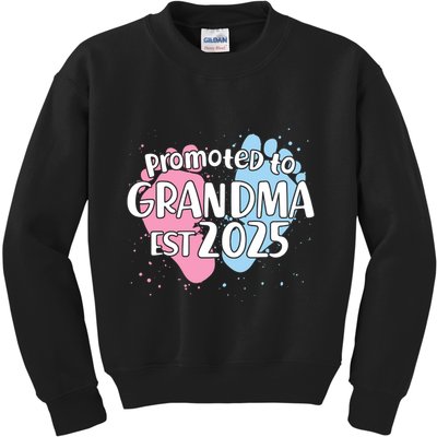 Cute Promoted To Grandpa Est 2025 Kids Sweatshirt