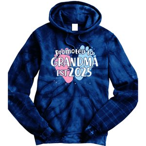 Cute Promoted To Grandpa Est 2025 Tie Dye Hoodie