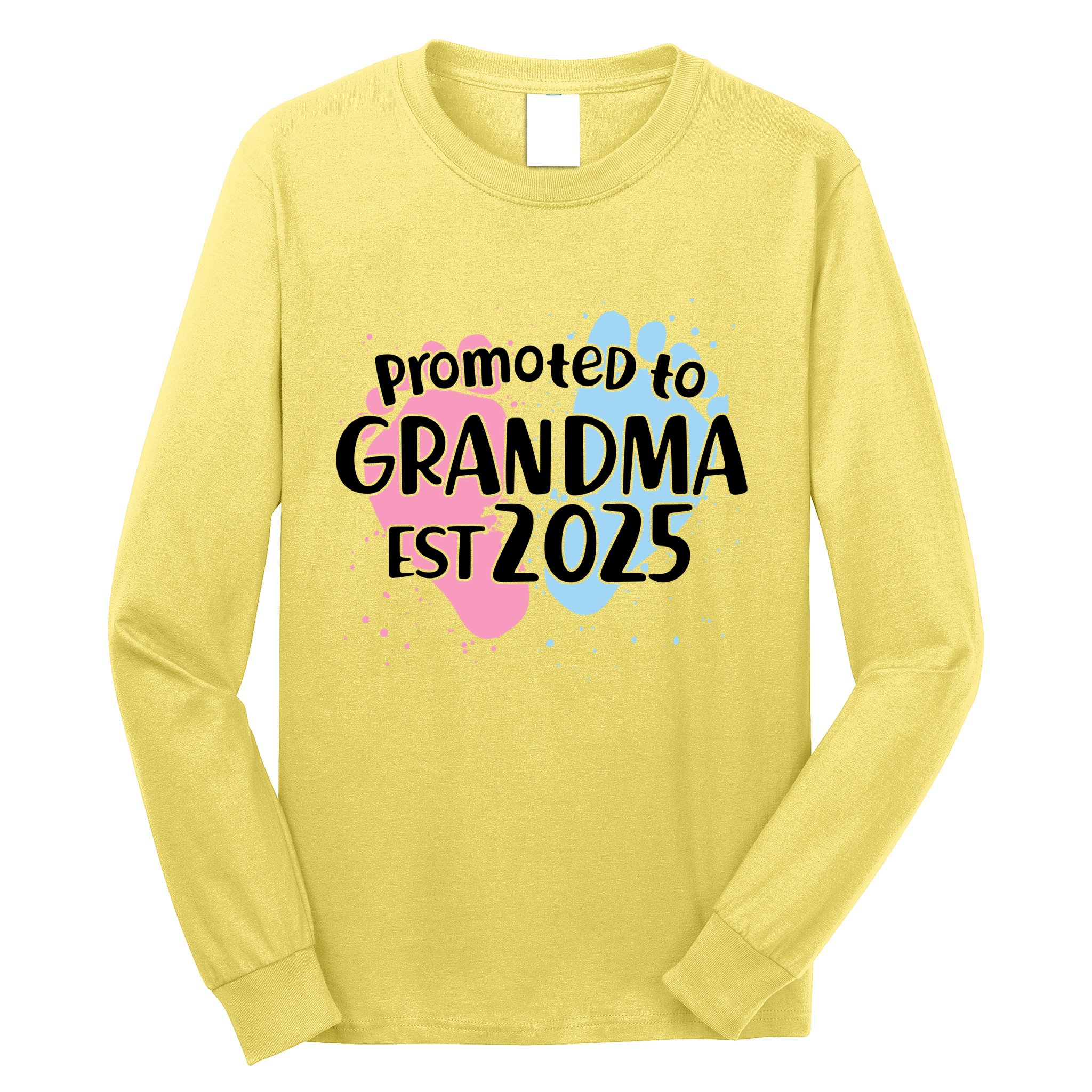 Cute Promoted To Grandpa Est 2025 Long Sleeve Shirt