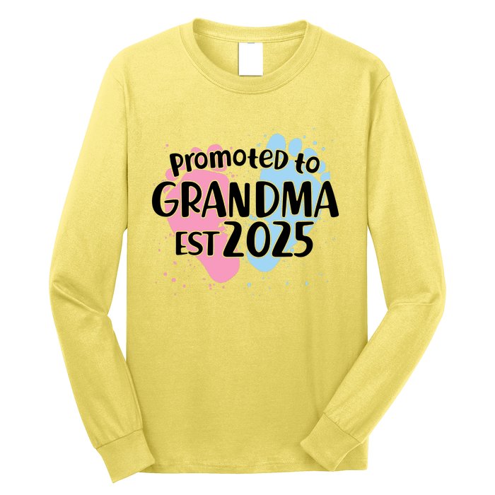 Cute Promoted To Grandpa Est 2025 Long Sleeve Shirt