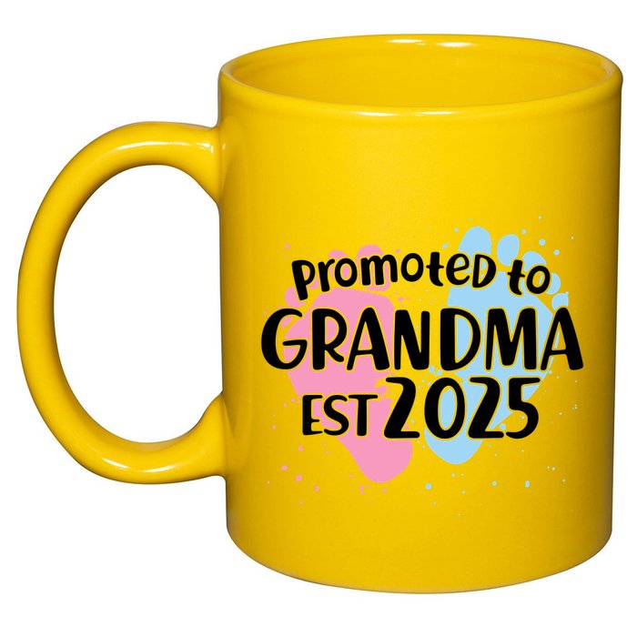 Cute Promoted To Grandpa Est 2025 11oz C Handle Ceramic Mug