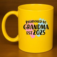 Cute Promoted To Grandpa Est 2025 11oz C Handle Ceramic Mug