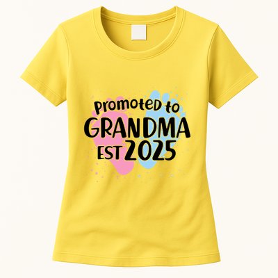 Cute Promoted To Grandpa Est 2025 Womens T-Shirt