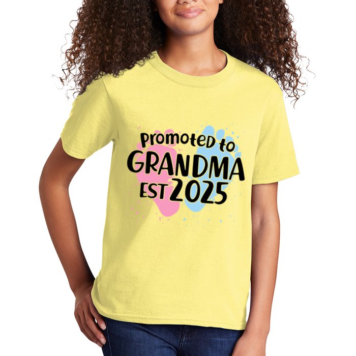 Cute Promoted To Grandpa Est 2025 Kids T-Shirt