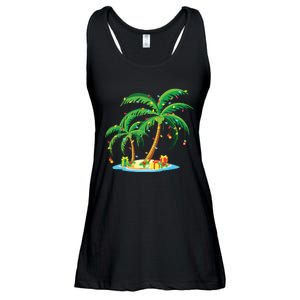 Christmas Palm Tree Tropical Xmas Gift Coconut Lights Pajama Ladies Essential Flowy Tank