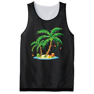 Christmas Palm Tree Tropical Xmas Gift Coconut Lights Pajama Mesh Reversible Basketball Jersey Tank