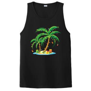 Christmas Palm Tree Tropical Xmas Gift Coconut Lights Pajama PosiCharge Competitor Tank