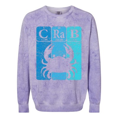 Crab Periodic Table Elements Seafood Crabbing Retro Crabber Colorblast Crewneck Sweatshirt