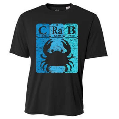 Crab Periodic Table Elements Seafood Crabbing Retro Crabber Cooling Performance Crew T-Shirt