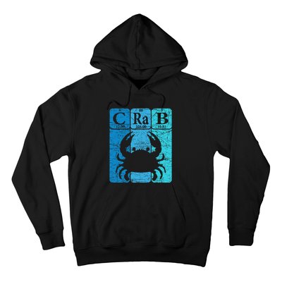 Crab Periodic Table Elements Seafood Crabbing Retro Crabber Hoodie