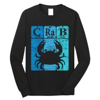 Crab Periodic Table Elements Seafood Crabbing Retro Crabber Long Sleeve Shirt