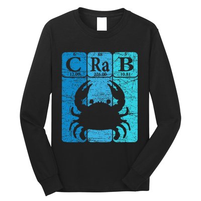 Crab Periodic Table Elements Seafood Crabbing Retro Crabber Long Sleeve Shirt