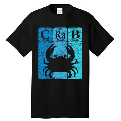 Crab Periodic Table Elements Seafood Crabbing Retro Crabber Tall T-Shirt