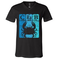 Crab Periodic Table Elements Seafood Crabbing Retro Crabber V-Neck T-Shirt