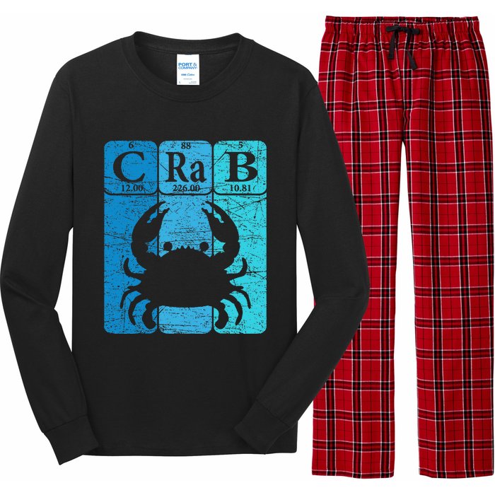 Crab Periodic Table Elements Seafood Crabbing Retro Crabber Long Sleeve Pajama Set