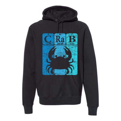 Crab Periodic Table Elements Seafood Crabbing Retro Crabber Premium Hoodie