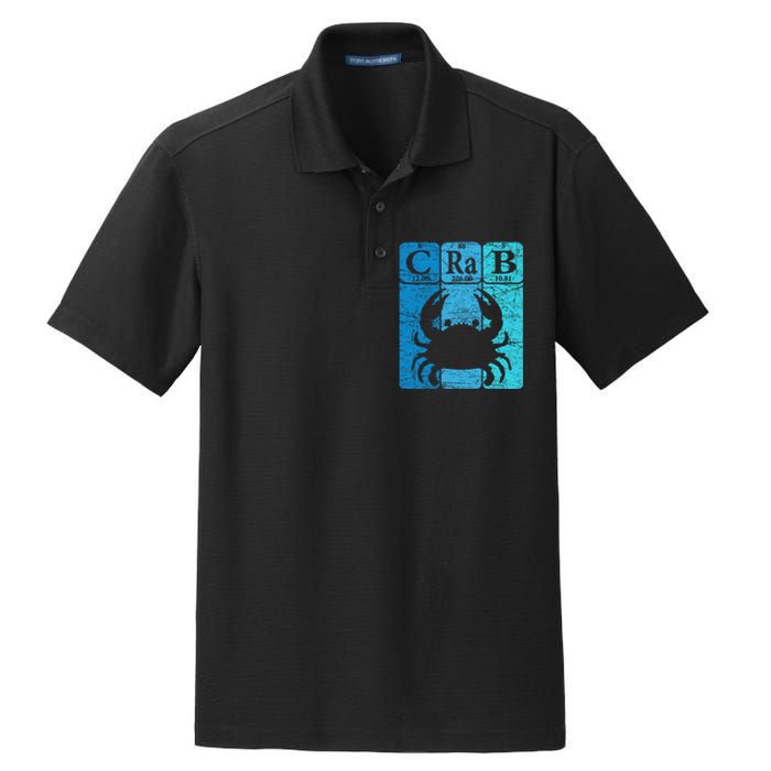 Crab Periodic Table Elements Seafood Crabbing Retro Crabber Dry Zone Grid Polo