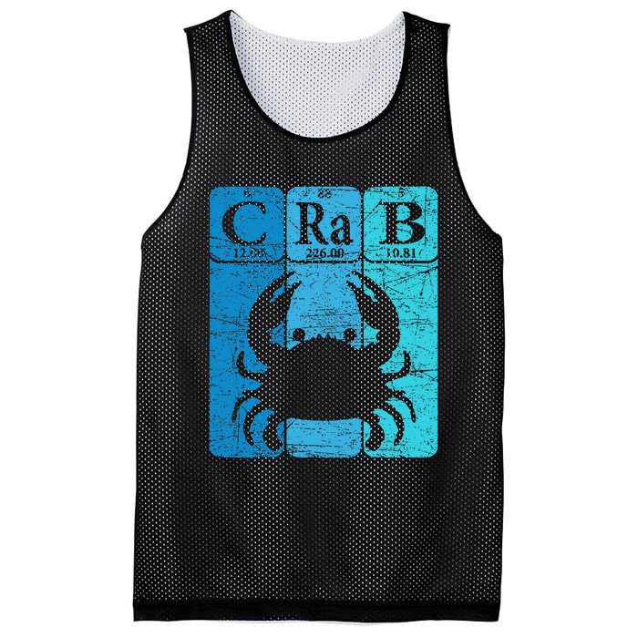 Crab Periodic Table Elements Seafood Crabbing Retro Crabber Mesh Reversible Basketball Jersey Tank