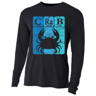 Crab Periodic Table Elements Seafood Crabbing Retro Crabber Cooling Performance Long Sleeve Crew