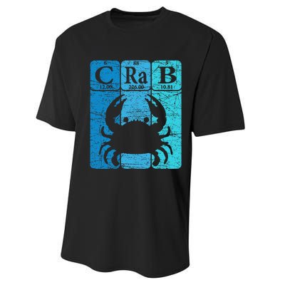 Crab Periodic Table Elements Seafood Crabbing Retro Crabber Performance Sprint T-Shirt