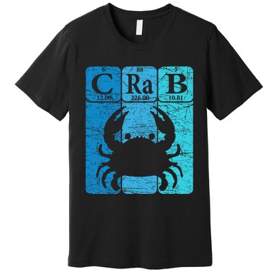 Crab Periodic Table Elements Seafood Crabbing Retro Crabber Premium T-Shirt