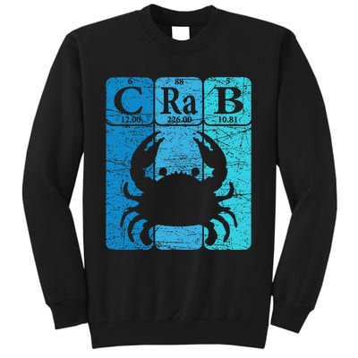 Crab Periodic Table Elements Seafood Crabbing Retro Crabber Tall Sweatshirt