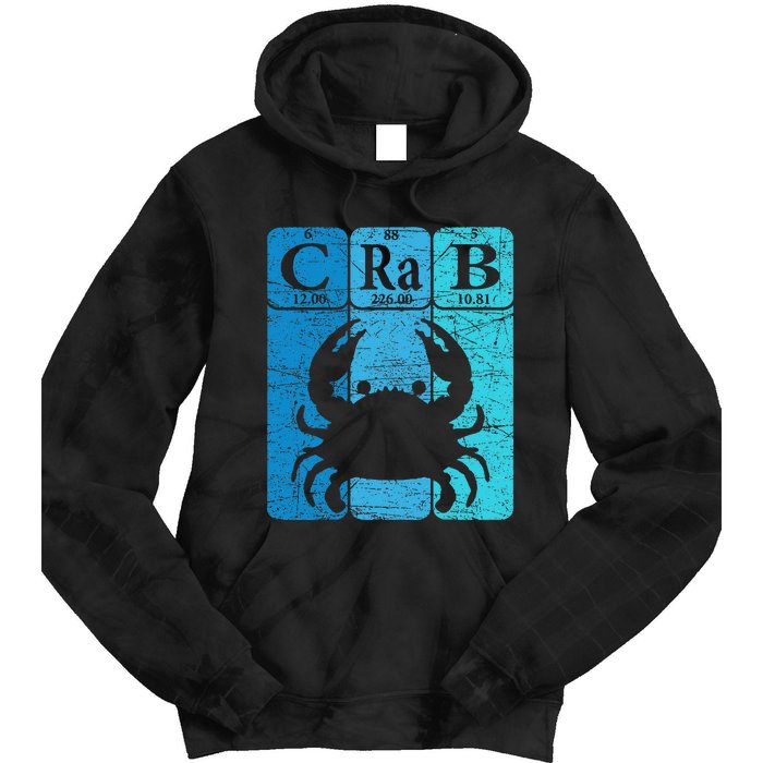 Crab Periodic Table Elements Seafood Crabbing Retro Crabber Tie Dye Hoodie