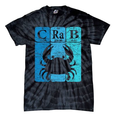 Crab Periodic Table Elements Seafood Crabbing Retro Crabber Tie-Dye T-Shirt