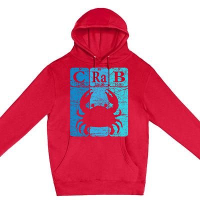 Crab Periodic Table Elements Seafood Crabbing Retro Crabber Premium Pullover Hoodie