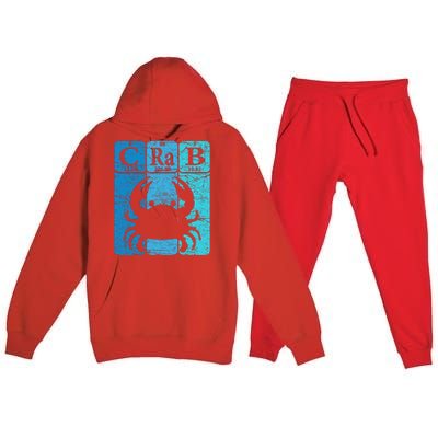 Crab Periodic Table Elements Seafood Crabbing Retro Crabber Premium Hooded Sweatsuit Set