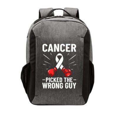 Cancer Picked The Wrong Guy Lung Cancer Awareness Vector Backpack