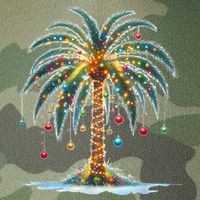 Christmas Palm Tree Print Legacy Tie Dye Trucker Hat