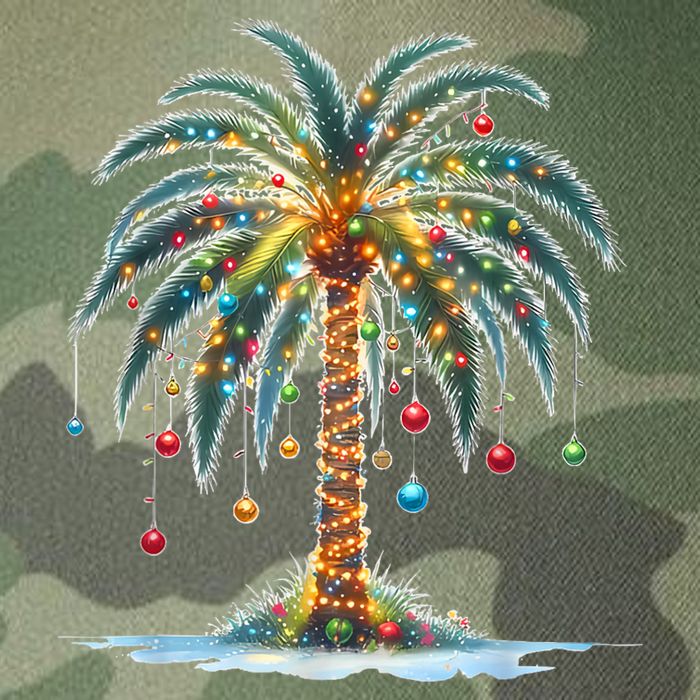 Christmas Palm Tree Print Legacy Tie Dye Trucker Hat