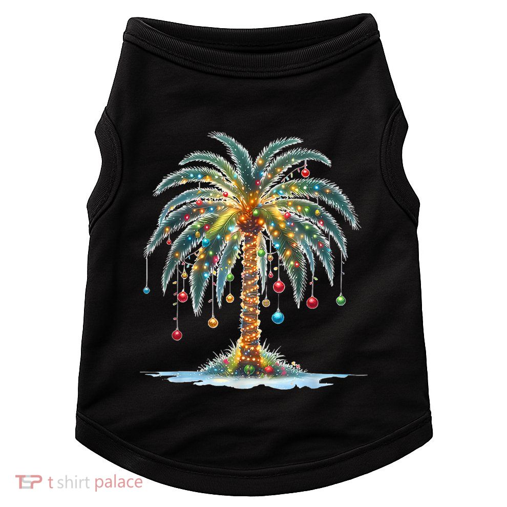 Christmas Palm Tree Print Doggie Tank
