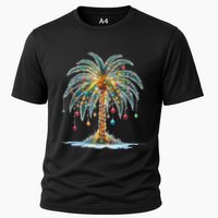 Christmas Palm Tree Print Performance Shirt