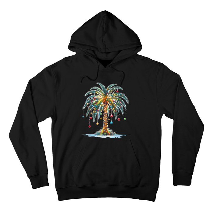 Christmas Palm Tree Print Hoodie