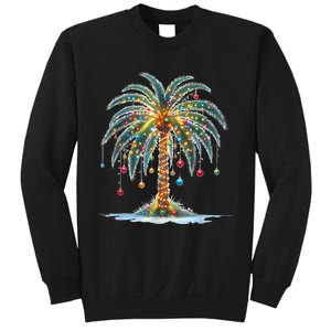 Christmas Palm Tree Print Sweatshirt