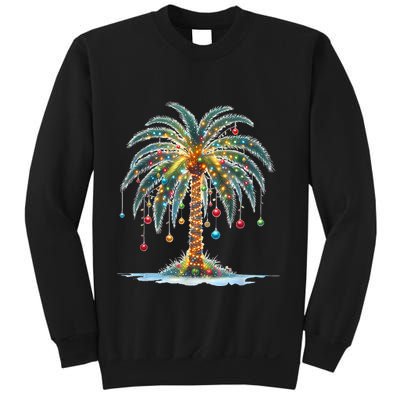 Christmas Palm Tree Print Sweatshirt