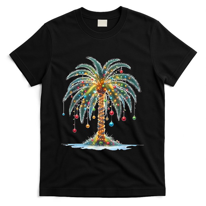 Christmas Palm Tree Print T-Shirt