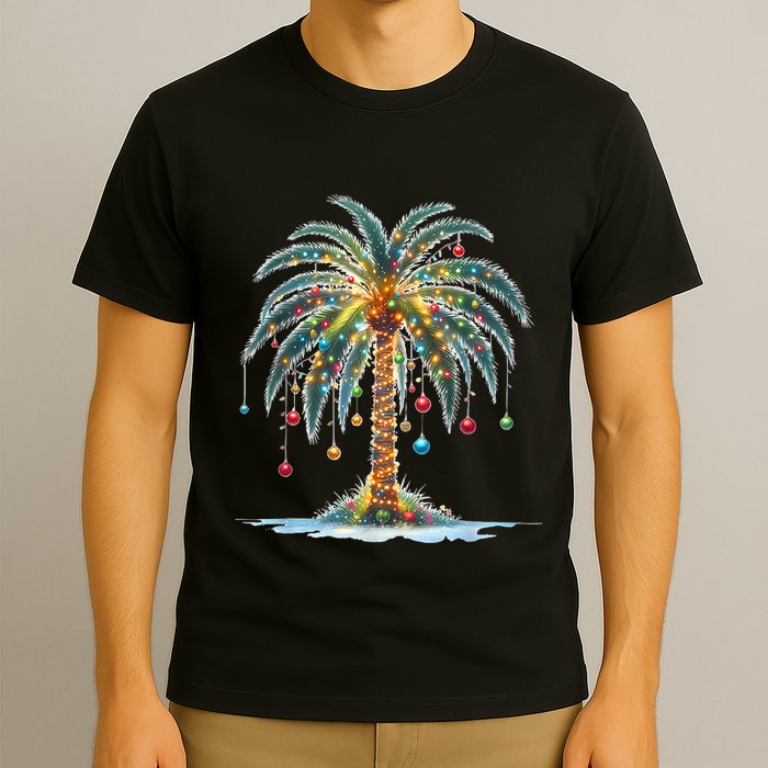 Christmas Palm Tree Print T-Shirt