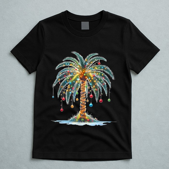 Christmas Palm Tree Print T-Shirt